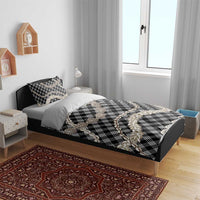 Black Aloha Hawaii Shell Lei Bedding Set Palaka Hebrew Cone Honey Cowrie Elegant Curves LT14 - Polynesian Pride