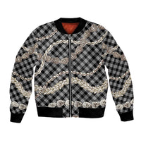 Black Aloha Hawaii Shell Lei Bomber Jacket Palaka Hebrew Cone Honey Cowrie Elegant Curves LT14 Unisex Black - Polynesian Pride
