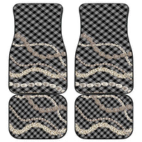 Black Aloha Hawaii Shell Lei Car Mats Palaka Hebrew Cone Honey Cowrie Elegant Curves LT14 - Polynesian Pride