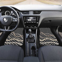 Black Aloha Hawaii Shell Lei Car Mats Palaka Hebrew Cone Honey Cowrie Elegant Curves LT14 Set 2pcs - Front Black - Polynesian Pride