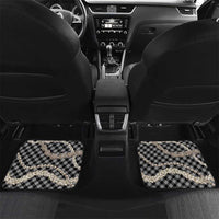 Black Aloha Hawaii Shell Lei Car Mats Palaka Hebrew Cone Honey Cowrie Elegant Curves LT14 Set 2pcs - Back Black - Polynesian Pride
