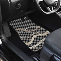 Black Aloha Hawaii Shell Lei Car Mats Palaka Hebrew Cone Honey Cowrie Elegant Curves LT14 - Polynesian Pride