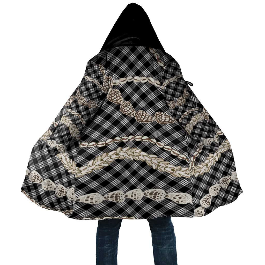 Black Aloha Hawaii Shell Lei Cloak Palaka Hebrew Cone Honey Cowrie Elegant Curves LT14 Unisex Black - Polynesian Pride