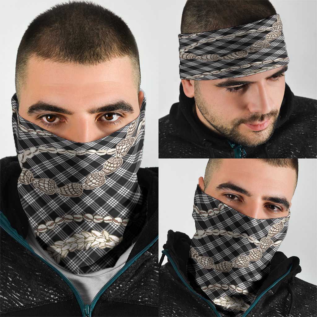 Black Aloha Hawaii Shell Lei Neck Gaiter Palaka Hebrew Cone Honey Cowrie Elegant Curves LT14 - Polynesian Pride