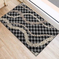 Black Aloha Hawaii Shell Lei Rubber Doormat Palaka Hebrew Cone Honey Cowrie Elegant Curves LT14 - Polynesian Pride