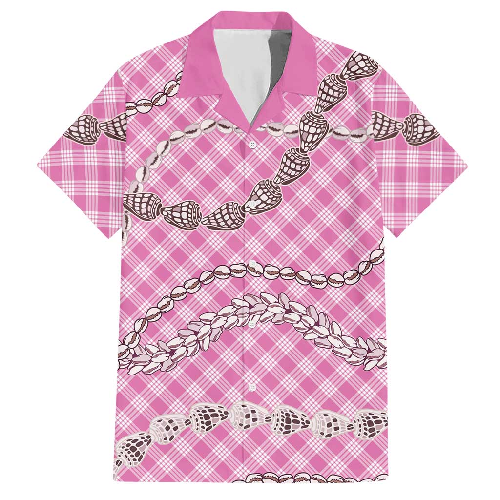 Pink Aloha Hawaii Shell Lei Hawaiian Shirt Palaka Hebrew Cone Honey Cowrie Elegant Curves LT14 Pink - Polynesian Pride