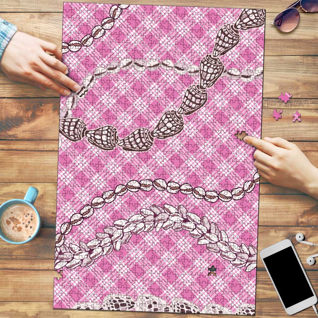 Pink Aloha Hawaii Shell Lei Puzzle Palaka Hebrew Cone Honey Cowrie Elegant Curves LT14 Pink - Polynesian Pride