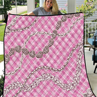 Pink Aloha Hawaii Shell Lei Quilt Palaka Hebrew Cone Honey Cowrie Elegant Curves LT14 Pink - Polynesian Pride