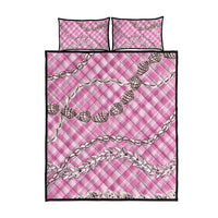 Pink Aloha Hawaii Shell Lei Quilt Bed Set Palaka Hebrew Cone Honey Cowrie Elegant Curves LT14 - Polynesian Pride