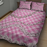 Pink Aloha Hawaii Shell Lei Quilt Bed Set Palaka Hebrew Cone Honey Cowrie Elegant Curves LT14 - Polynesian Pride