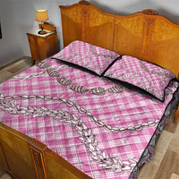 Pink Aloha Hawaii Shell Lei Quilt Bed Set Palaka Hebrew Cone Honey Cowrie Elegant Curves LT14 - Polynesian Pride