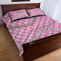 Pink Aloha Hawaii Shell Lei Quilt Bed Set Palaka Hebrew Cone Honey Cowrie Elegant Curves LT14 - Polynesian Pride