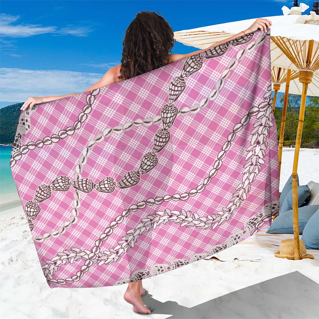 Pink Aloha Hawaii Shell Lei Sarong Palaka Hebrew Cone Honey Cowrie Elegant Curves LT14 One Size 44 x 66 inches Pink - Polynesian Pride
