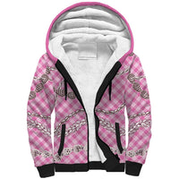 Pink Aloha Hawaii Shell Lei Sherpa Hoodie Palaka Hebrew Cone Honey Cowrie Elegant Curves LT14 Unisex Pink - Polynesian Pride