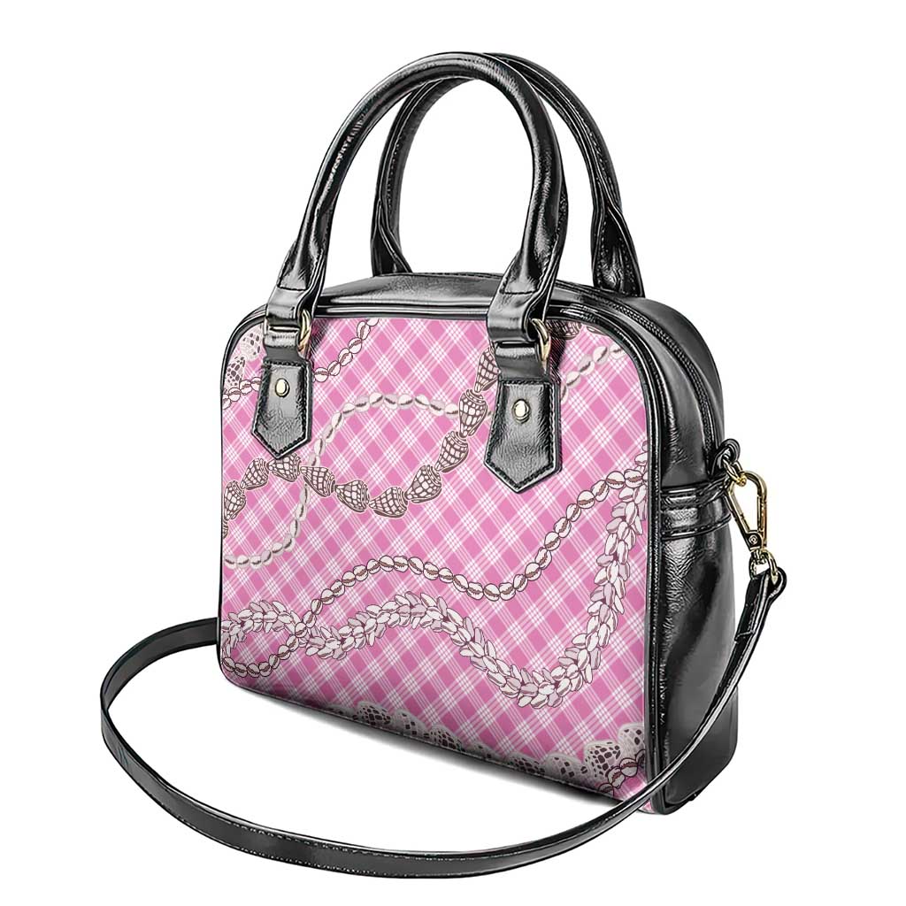 Pink Aloha Hawaii Shell Lei Shoulder Handbag Palaka Hebrew Cone Honey Cowrie Elegant Curves LT14 - Polynesian Pride