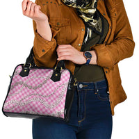 Pink Aloha Hawaii Shell Lei Shoulder Handbag Palaka Hebrew Cone Honey Cowrie Elegant Curves LT14 - Polynesian Pride