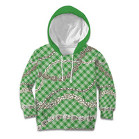 Green Aloha Hawaii Shell Lei Kid Hoodie Palaka Hebrew Cone Honey Cowrie Elegant Curves LT14 Hoodie Green - Polynesian Pride
