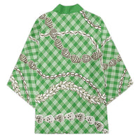 Green Aloha Hawaii Shell Lei Kimono Palaka Hebrew Cone Honey Cowrie Elegant Curves LT14 - Polynesian Pride