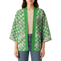 Green Aloha Hawaii Shell Lei Kimono Palaka Hebrew Cone Honey Cowrie Elegant Curves LT14 - Polynesian Pride
