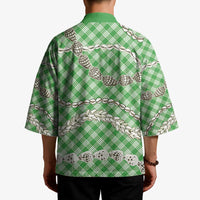 Green Aloha Hawaii Shell Lei Kimono Palaka Hebrew Cone Honey Cowrie Elegant Curves LT14 - Polynesian Pride