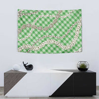 Green Aloha Hawaii Shell Lei Tapestry Palaka Hebrew Cone Honey Cowrie Elegant Curves LT14 - Polynesian Pride