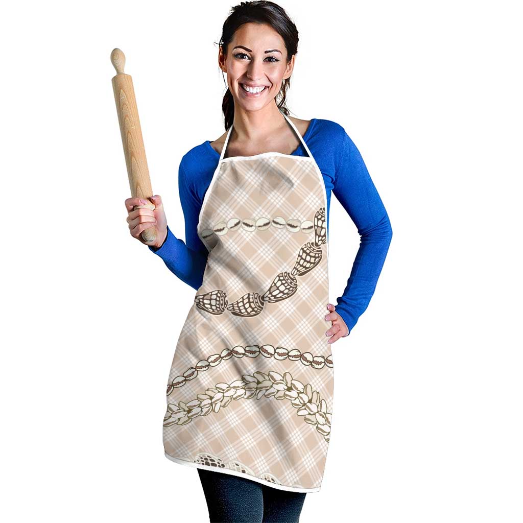 Beige Aloha Hawaii Shell Lei Apron Palaka Hebrew Cone Honey Cowrie Elegant Curves LT14 - Polynesian Pride