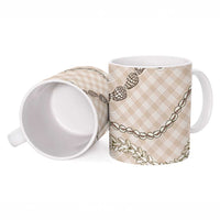 Beige Aloha Hawaii Shell Lei Ceramic Mug Palaka Hebrew Cone Honey Cowrie Elegant Curves LT14 - Polynesian Pride