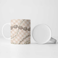 Beige Aloha Hawaii Shell Lei Ceramic Mug Palaka Hebrew Cone Honey Cowrie Elegant Curves LT14 - Polynesian Pride