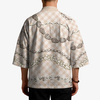 Beige Aloha Hawaii Shell Lei Kimono Palaka Hebrew Cone Honey Cowrie Elegant Curves LT14 - Polynesian Pride