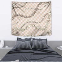 Beige Aloha Hawaii Shell Lei Tapestry Palaka Hebrew Cone Honey Cowrie Elegant Curves LT14 - Polynesian Pride
