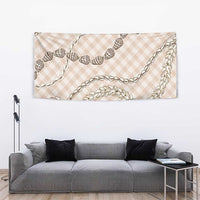 Beige Aloha Hawaii Shell Lei Tapestry Palaka Hebrew Cone Honey Cowrie Elegant Curves LT14 - Polynesian Pride