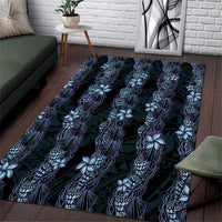 Purple Paradise Hawaii Shell Lei Area Rug Hawaiian Sunrise Shell Hebrew Cone Plumeria LT14 Purple - Polynesian Pride