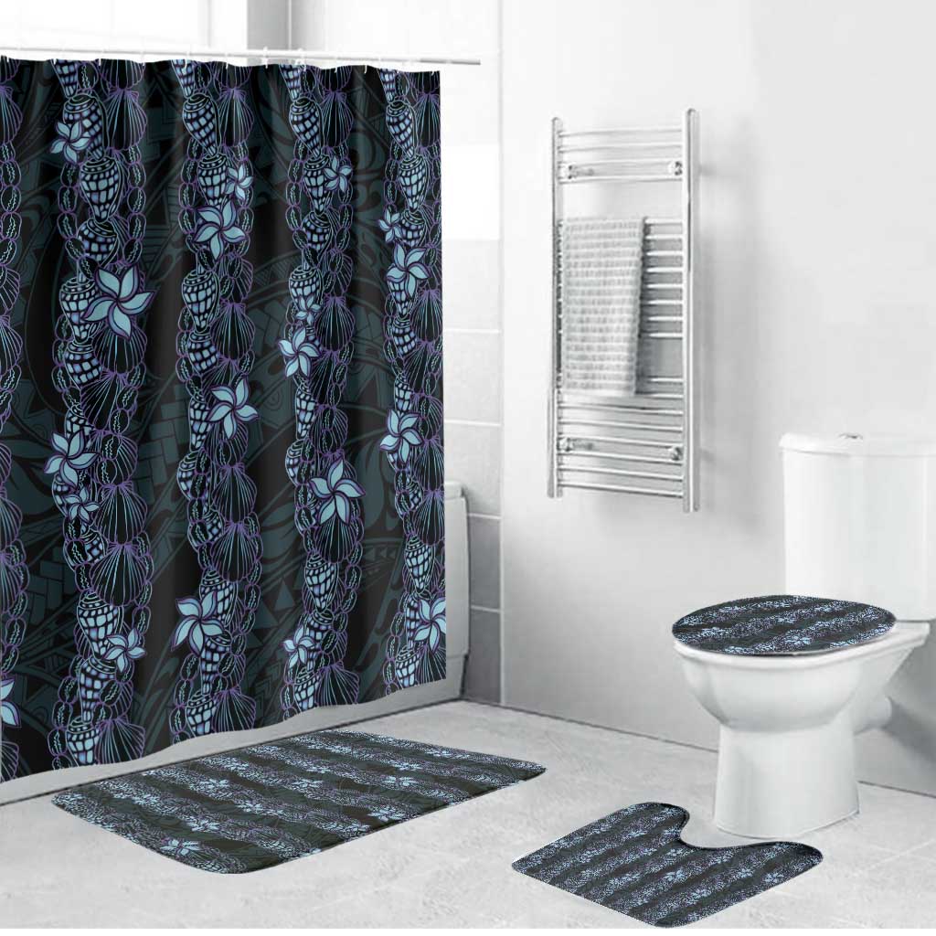 Purple Paradise Hawaii Shell Lei Bathroom Set Hawaiian Sunrise Shell Hebrew Cone Plumeria LT14 Bathroom Set (4 pcs) Purple - Polynesian Pride