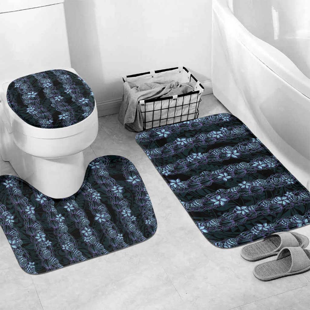 Purple Paradise Hawaii Shell Lei Bathroom Set Hawaiian Sunrise Shell Hebrew Cone Plumeria LT14 Mat Set Only (3 pcs) One Size Purple - Polynesian Pride