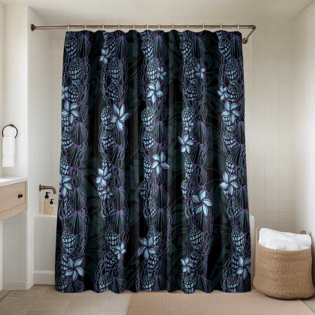Purple Paradise Hawaii Shell Lei Bathroom Set Hawaiian Sunrise Shell Hebrew Cone Plumeria LT14 Shower Curtain Only Purple - Polynesian Pride
