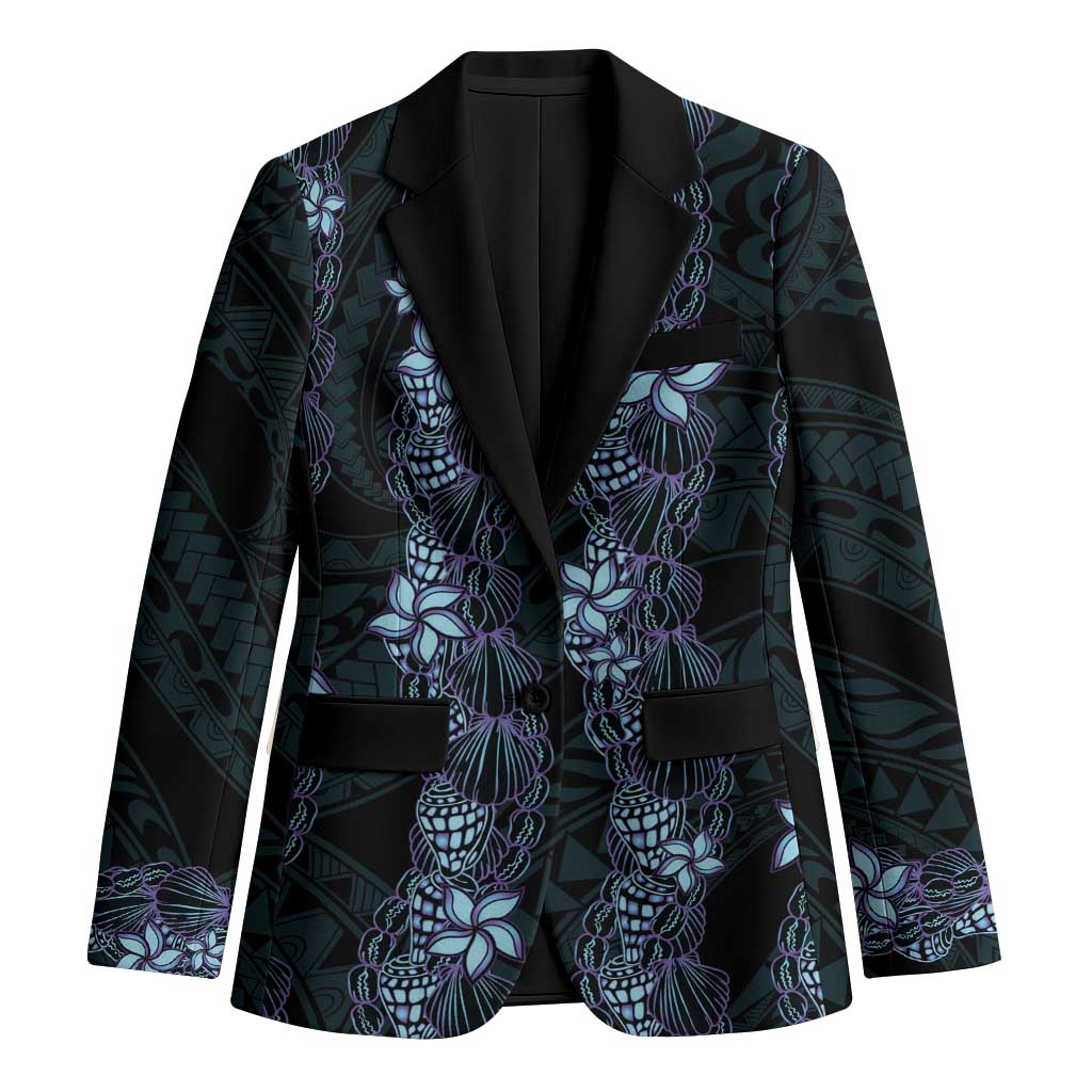 Purple Paradise Hawaii Shell Lei Blazer Hawaiian Sunrise Shell Hebrew Cone Plumeria LT14 Unisex Purple - Polynesian Pride