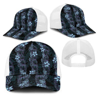 Purple Paradise Hawaii Shell Lei Mesh Trucker Cap Hawaiian Sunrise Shell Hebrew Cone Plumeria LT14 - Polynesian Pride