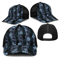 Purple Paradise Hawaii Shell Lei Mesh Trucker Cap Hawaiian Sunrise Shell Hebrew Cone Plumeria LT14 - Polynesian Pride