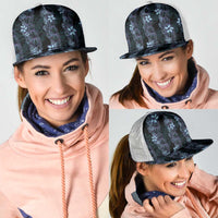 Purple Paradise Hawaii Shell Lei Mesh Trucker Cap Hawaiian Sunrise Shell Hebrew Cone Plumeria LT14 - Polynesian Pride