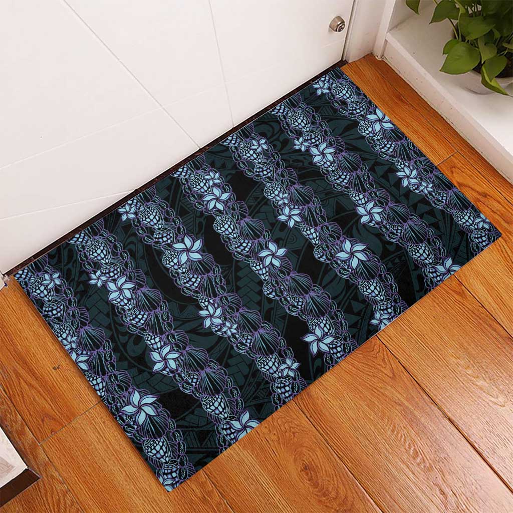Purple Paradise Hawaii Shell Lei Rubber Doormat Hawaiian Sunrise Shell Hebrew Cone Plumeria LT14 - Polynesian Pride