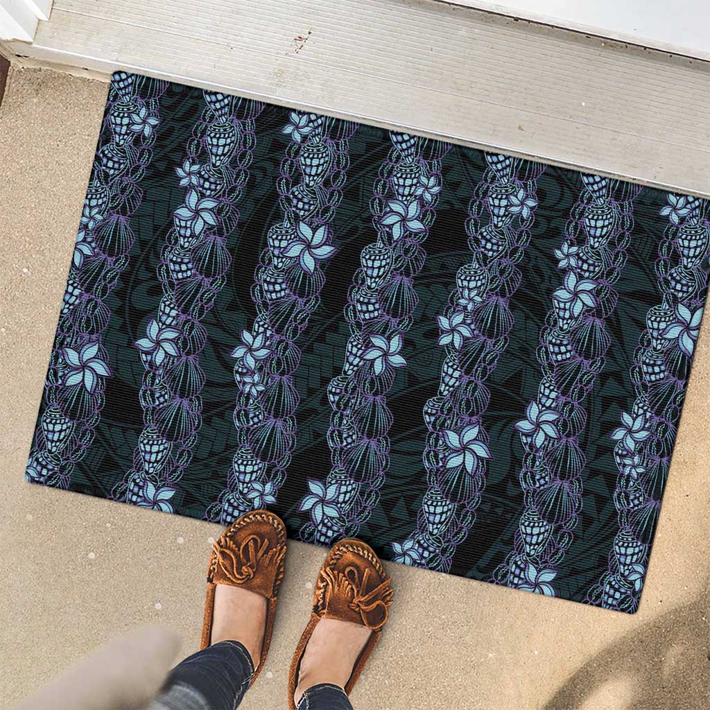 Purple Paradise Hawaii Shell Lei Rubber Doormat Hawaiian Sunrise Shell Hebrew Cone Plumeria LT14 - Polynesian Pride