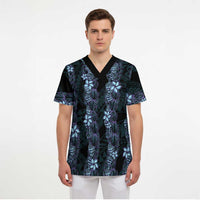 Purple Paradise Hawaii Shell Lei Scrub Top Hawaiian Sunrise Shell Hebrew Cone Plumeria LT14 - Polynesian Pride