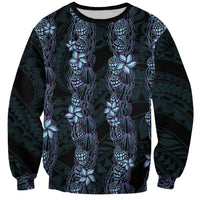 Purple Paradise Hawaii Shell Lei Sweatshirt Hawaiian Sunrise Shell Hebrew Cone Plumeria LT14 Unisex Purple - Polynesian Pride