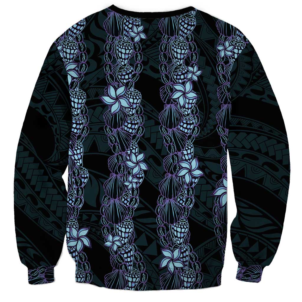 Purple Paradise Hawaii Shell Lei Sweatshirt Hawaiian Sunrise Shell Hebrew Cone Plumeria LT14 - Polynesian Pride