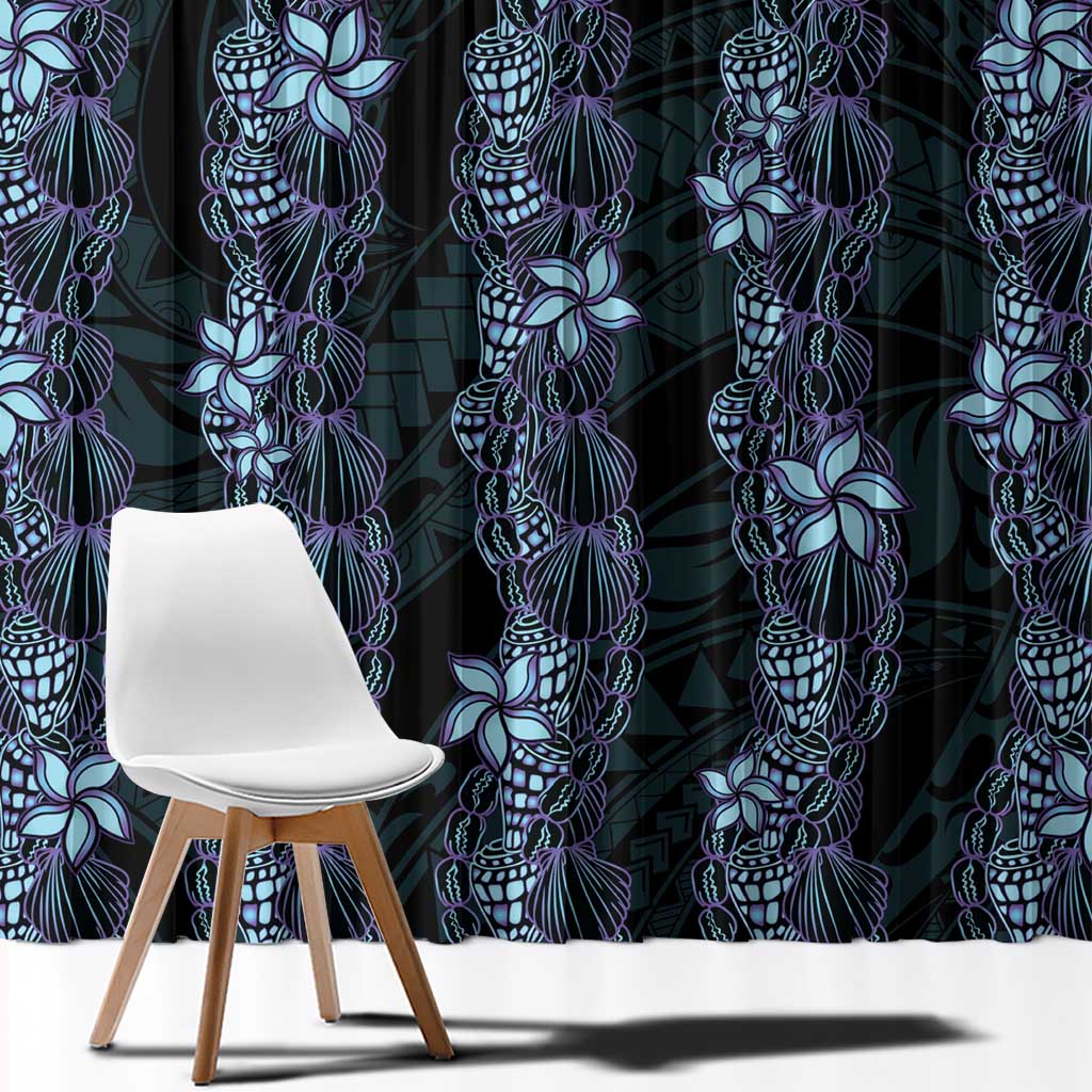 Purple Paradise Hawaii Shell Lei Window Curtain Hawaiian Sunrise Shell Hebrew Cone Plumeria LT14 - Polynesian Pride