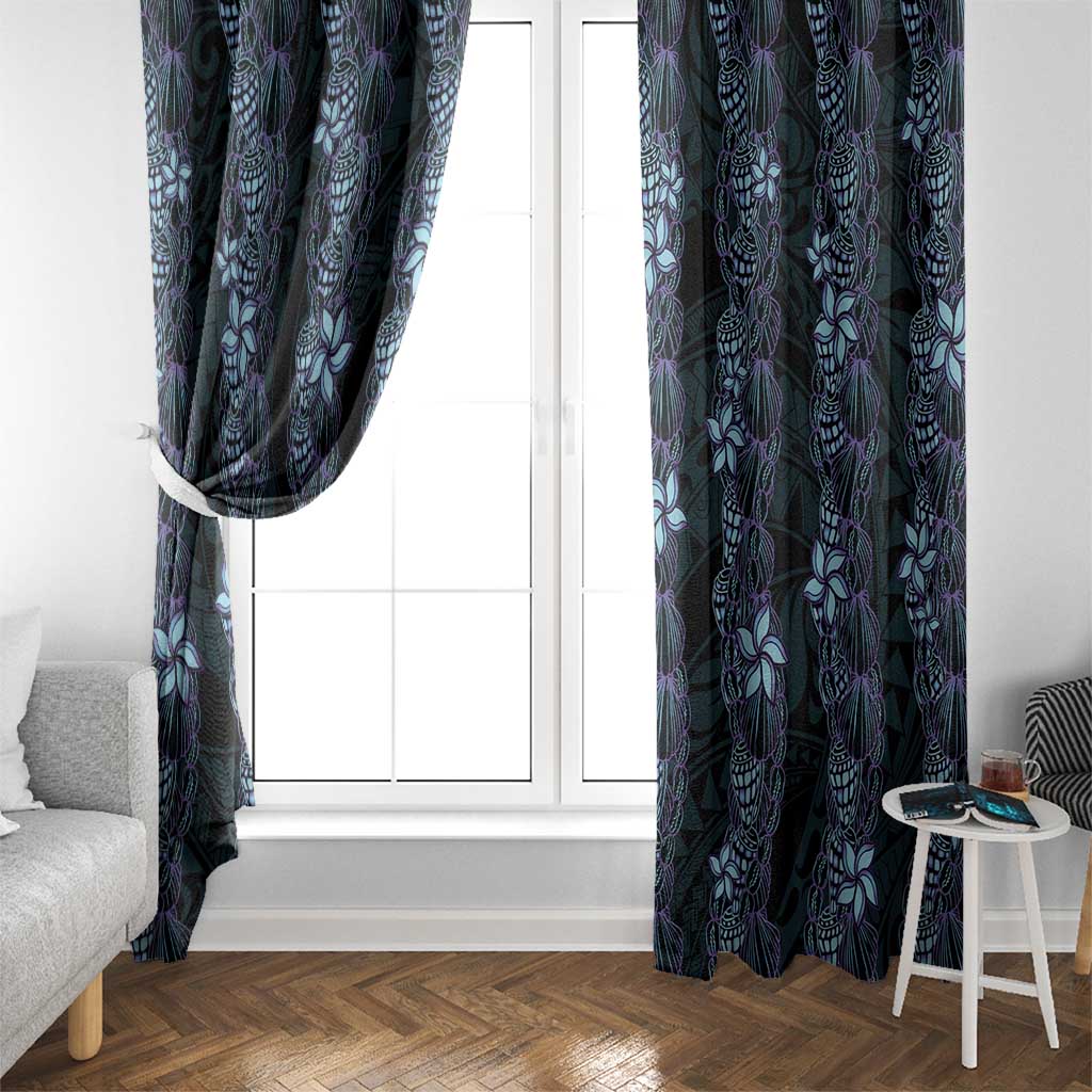Purple Paradise Hawaii Shell Lei Window Curtain Hawaiian Sunrise Shell Hebrew Cone Plumeria LT14 - Polynesian Pride