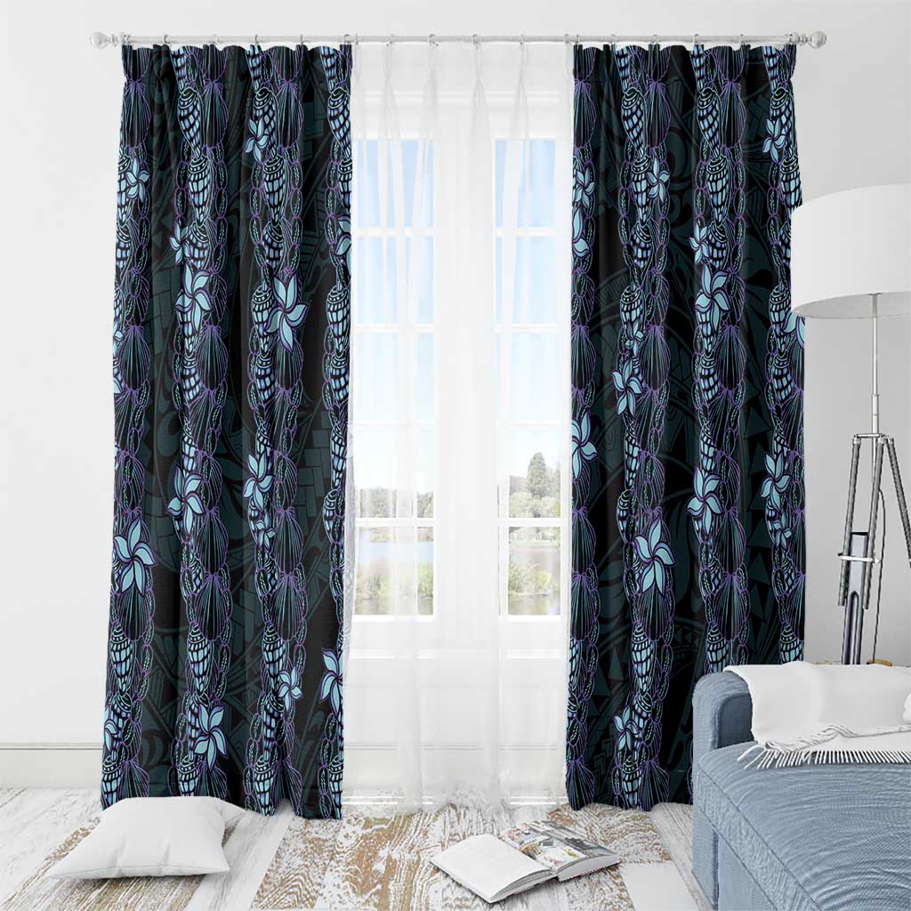 Purple Paradise Hawaii Shell Lei Window Curtain Hawaiian Sunrise Shell Hebrew Cone Plumeria LT14 - Polynesian Pride