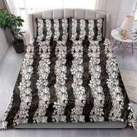 Black and Beige Hawaii Shell Lei Bedding Set Hawaiian Sunrise Shell Hebrew Cone Plumeria LT14 - Polynesian Pride