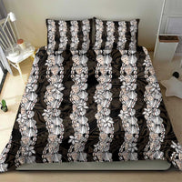 Black and Beige Hawaii Shell Lei Bedding Set Hawaiian Sunrise Shell Hebrew Cone Plumeria LT14 - Polynesian Pride