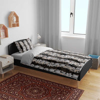 Black and Beige Hawaii Shell Lei Bedding Set Hawaiian Sunrise Shell Hebrew Cone Plumeria LT14 - Polynesian Pride